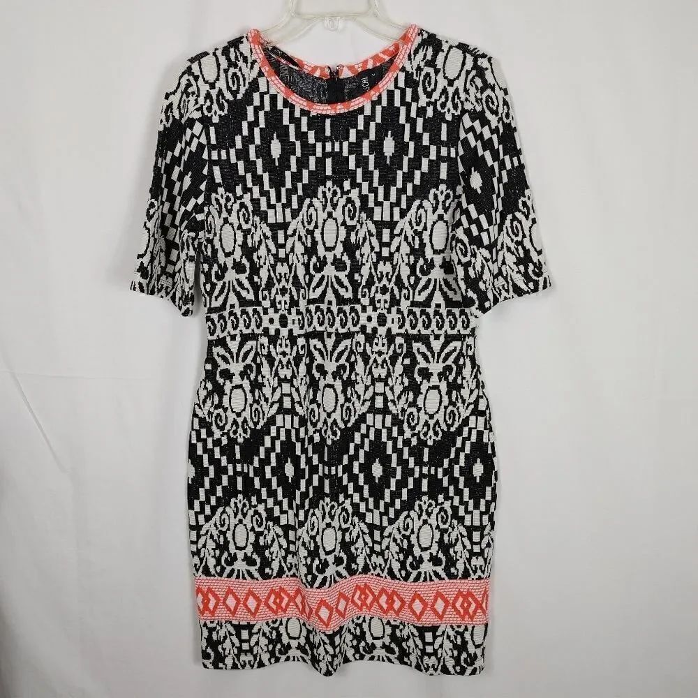 Yoana Baraschi Made in NYC Figure Flattering Stretch Knit Dress Sz Large Damask
